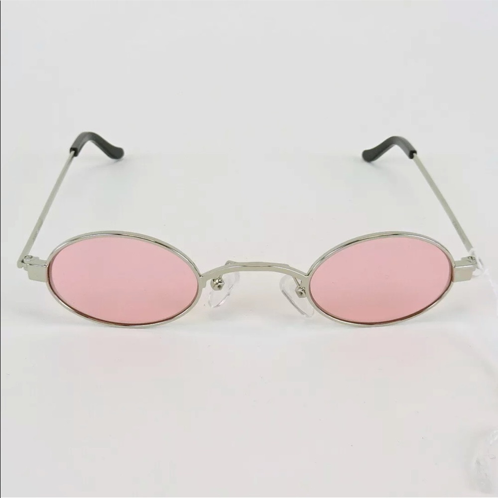 Roberi & Fraud Doris Silver Sunglasses Pink Lenses | New w/ Case